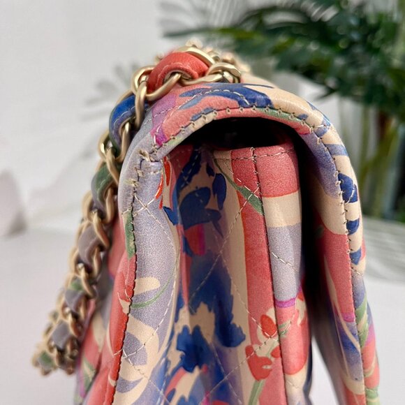 Watercolor Floral Jumbo Classic Single Flap Bag - Picture 5 of 16